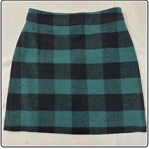 J. Crew Wool Buffalo Plaid Skirt